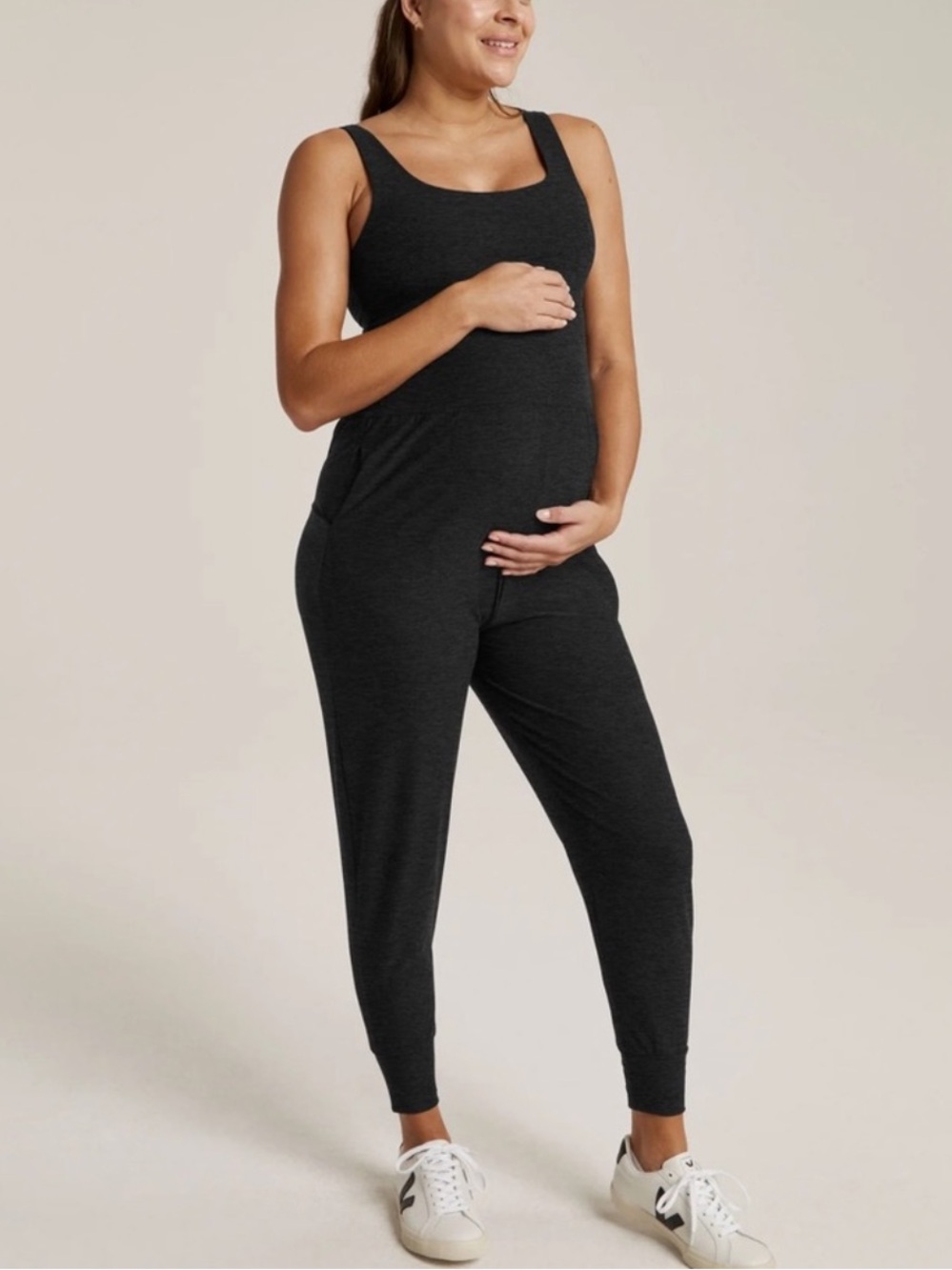 Beyond Yoga Beyond the Bump Spacedye Grow In Comfort Maternity Jumpsuit Medium